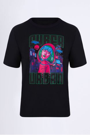 Camiseta Adulto Unissex Estampada Cyber Urban Lupo LD
